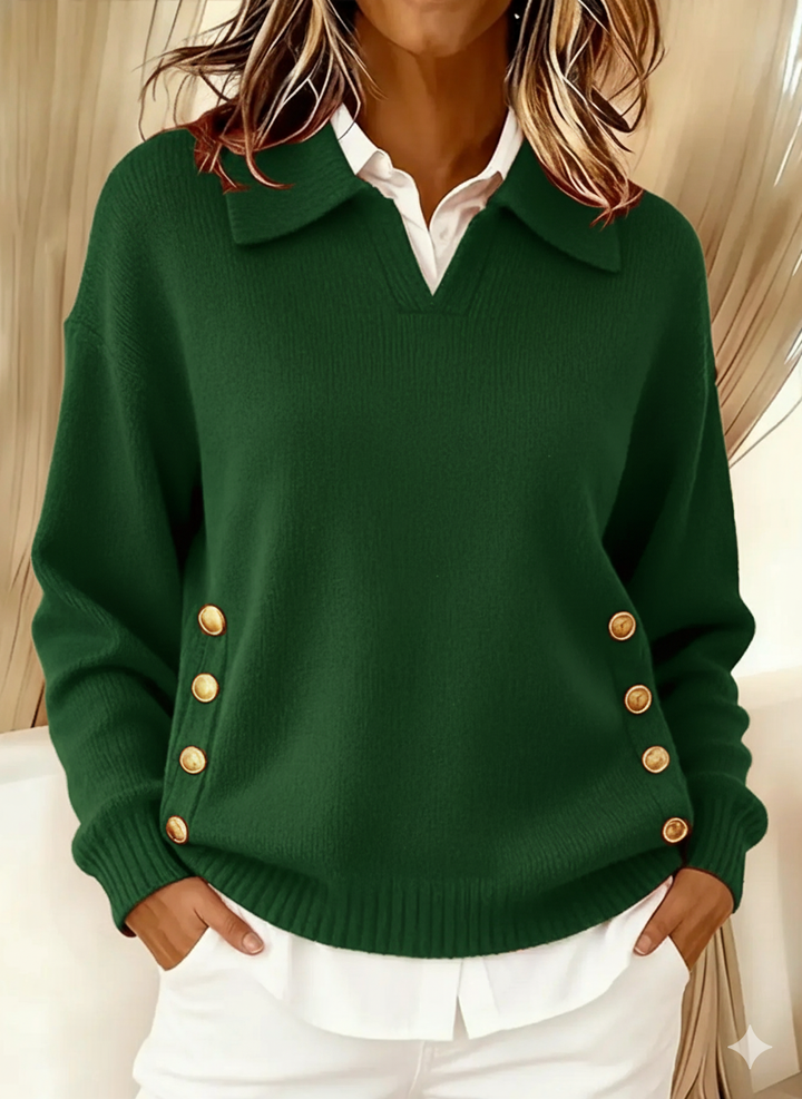 Vicenta | Maglione con Collo Polo e Bottoni