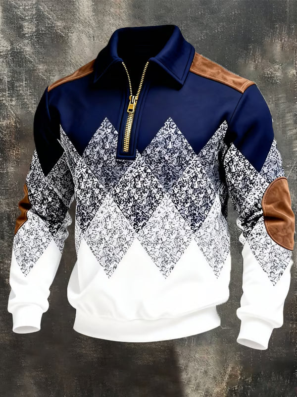 Zanik | Maglione Geometrico con Mezza Zip