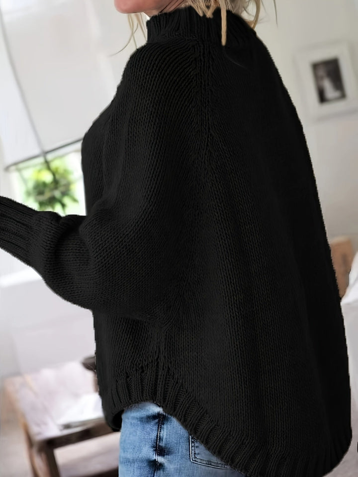 MAGLIONE A COSTINE CON ORLO A CAMPANA PER DONNE