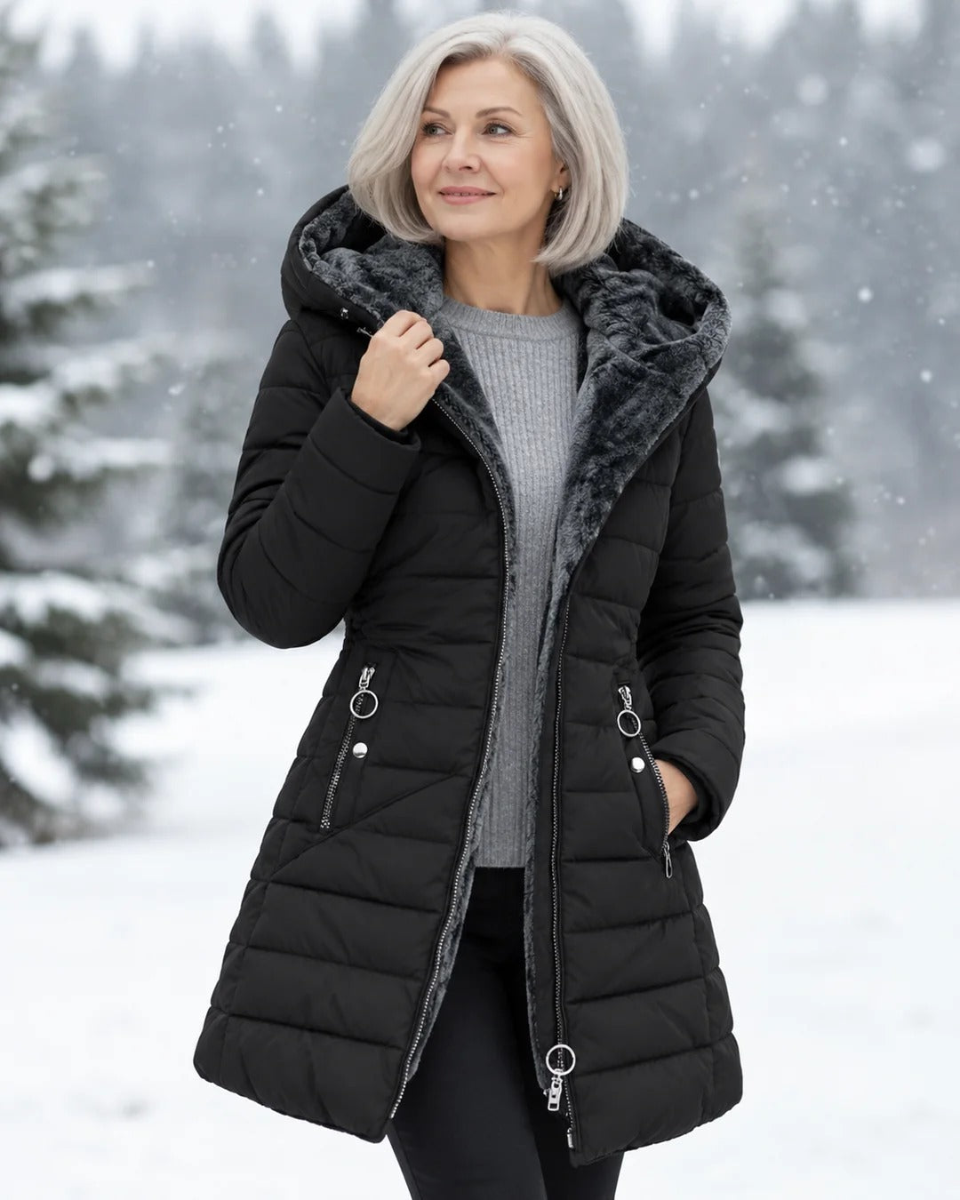Georgina | Cappotto Imbottito con Fodera in Pile