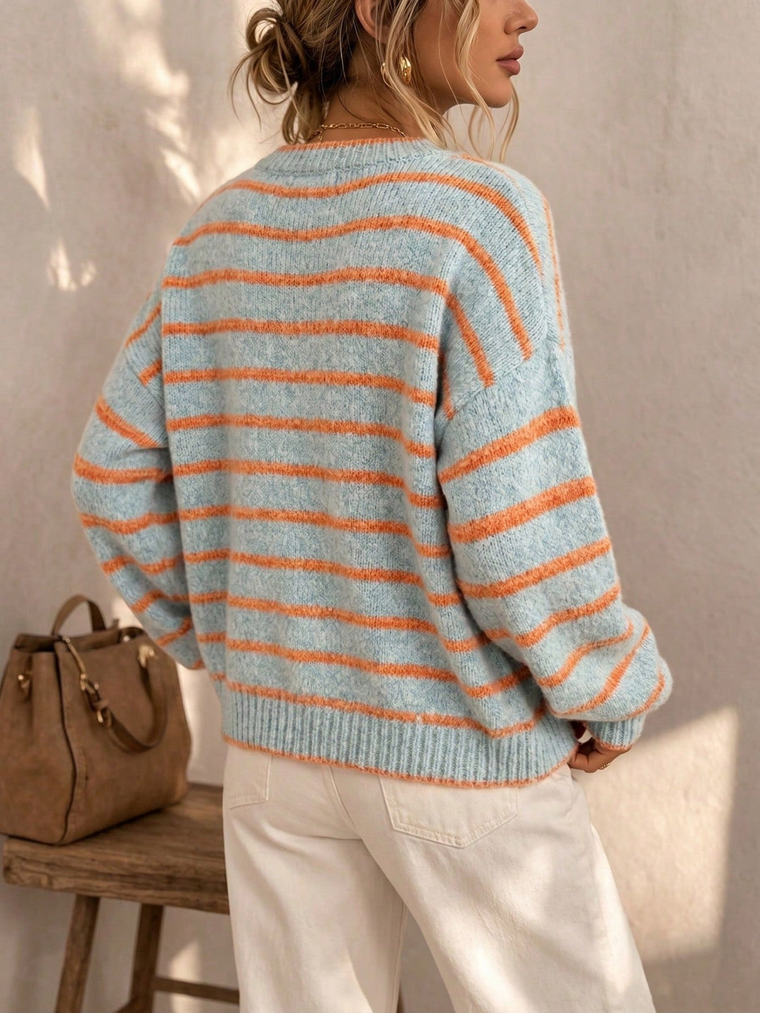 Céliane | Cardigan a Maglia a Righe Chic