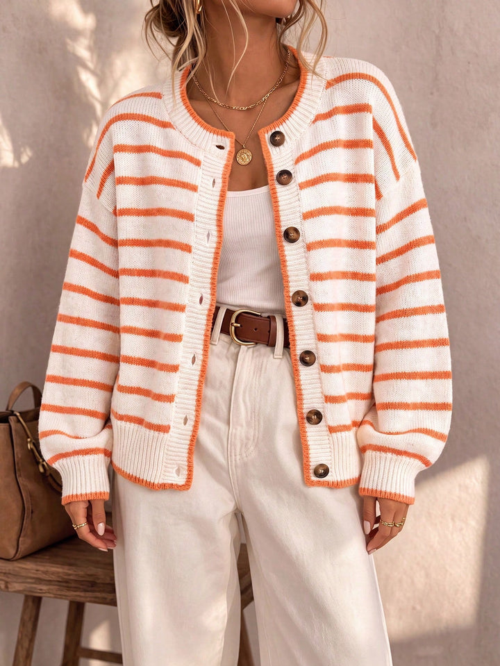 Céliane | Cardigan a righe in maglia chic