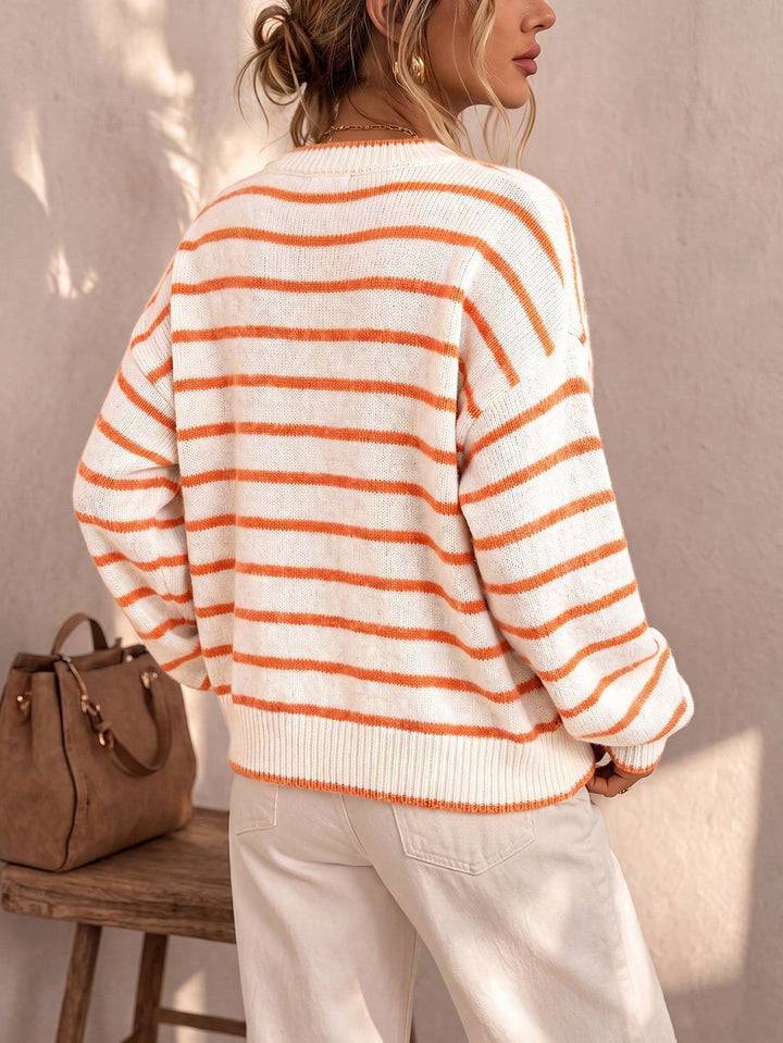 Céliane | Cardigan a Maglia a Righe Chic
