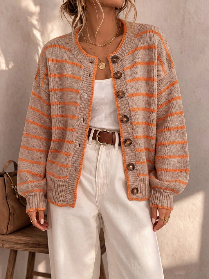Céliane | Cardigan a Maglia a Righe Chic