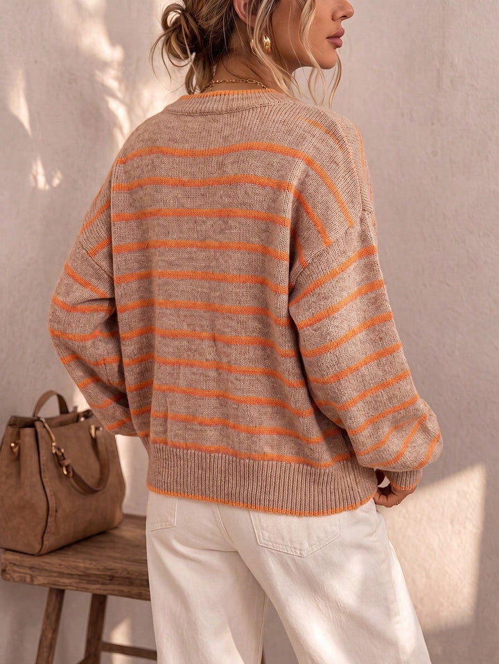 Céliane | Cardigan a Maglia a Righe Chic