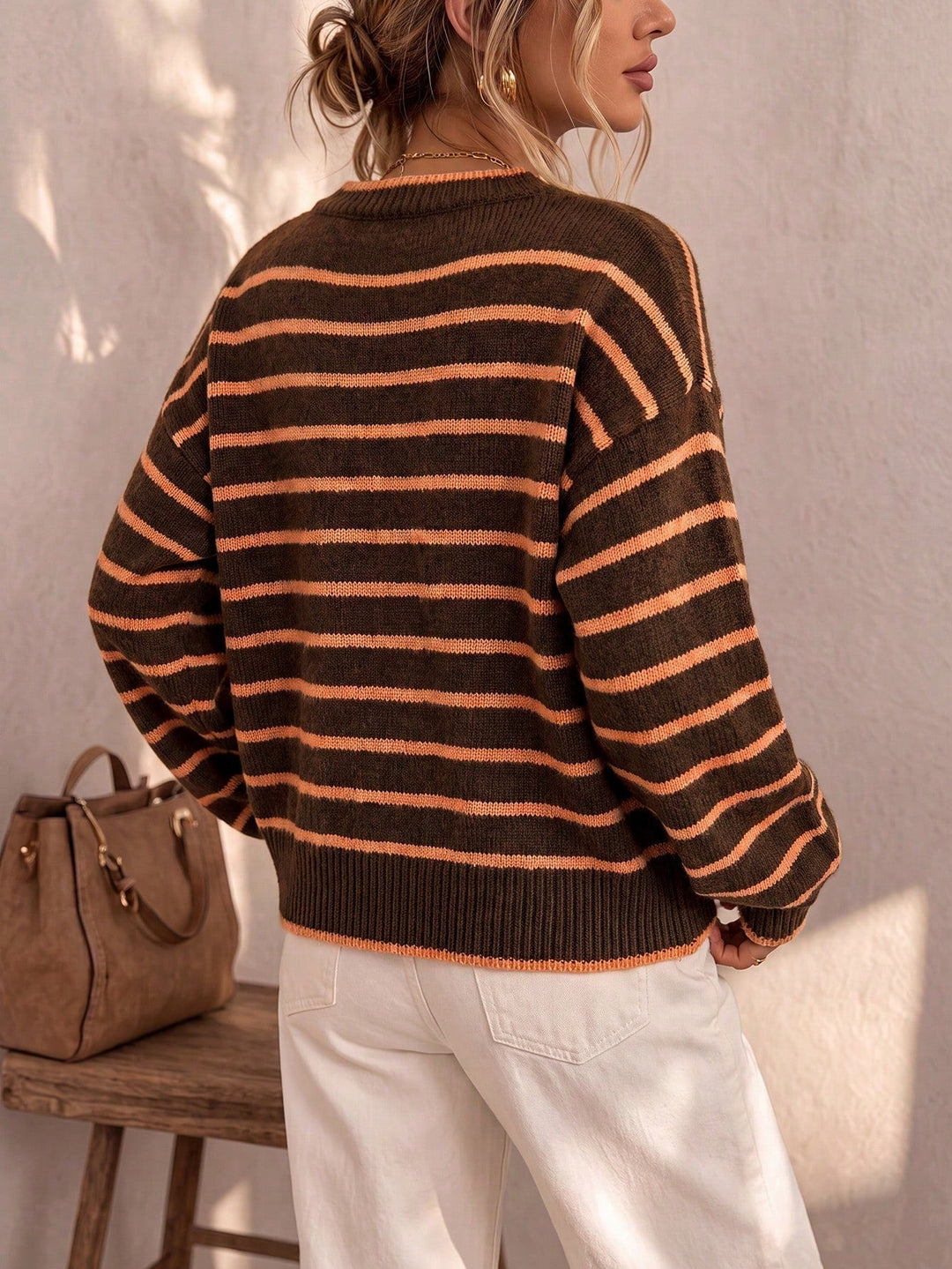 Céliane | Cardigan a Maglia a Righe Chic