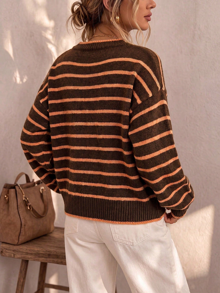 Céliane | Cardigan a Maglia a Righe Chic