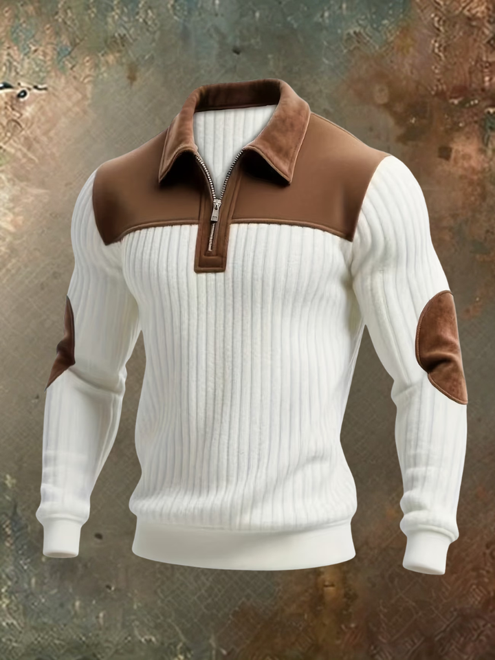 Cyrus | Maglione Materico con Mezza Zip