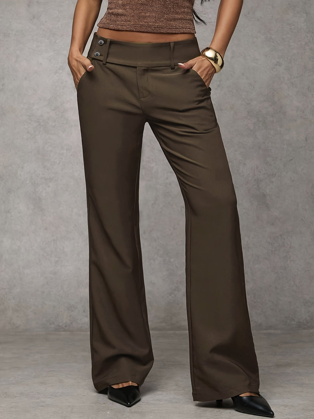 PANTALONI FLUIDI CHIC A VITA MEDIA PER DONNE