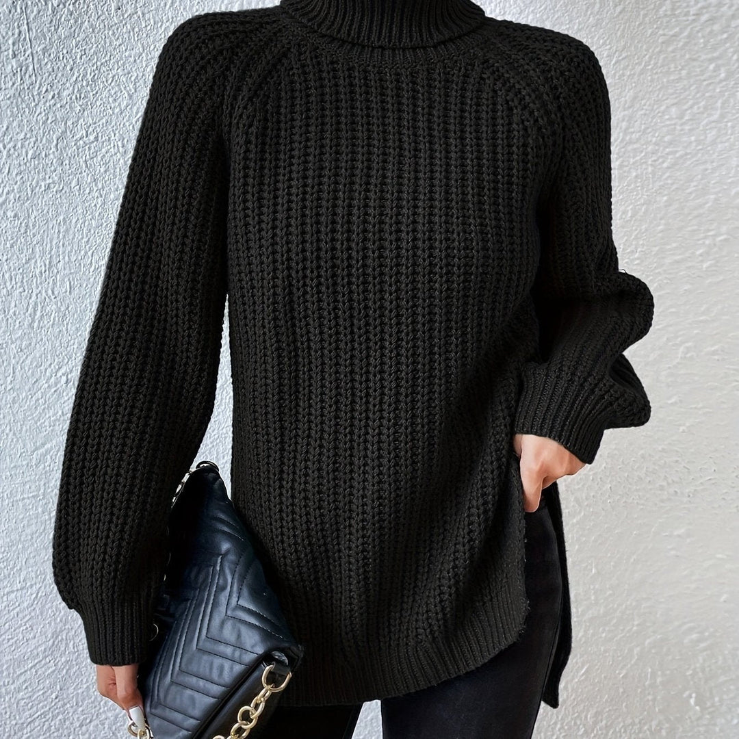 MAGLIONE CON COLLO ALTO E ORLO SFOGLIATO PER DONNE