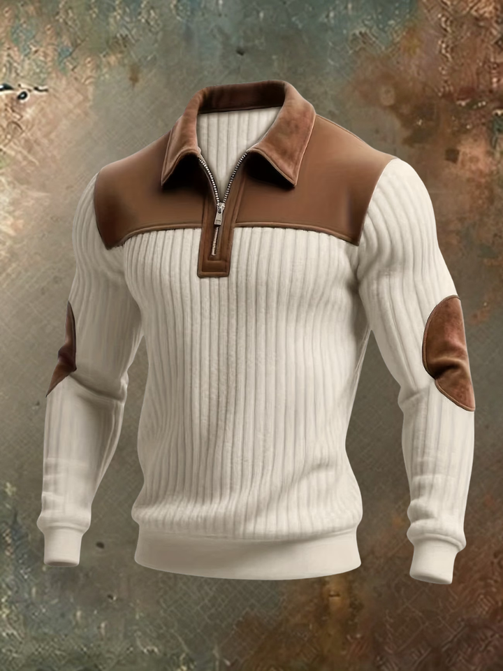 Cyrus | Maglione Materico con Mezza Zip