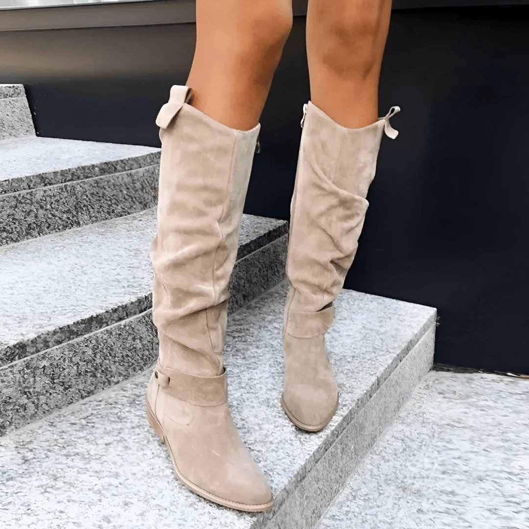 Savannah | Stivali Alti in Scamosciato Stile Western