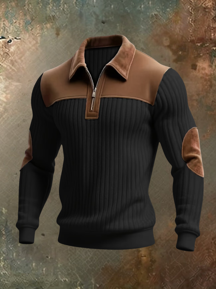Cyrus | Maglione Materico con Mezza Zip