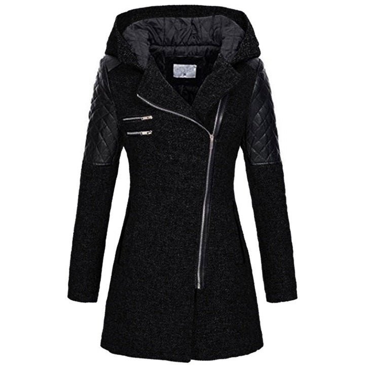 CAPPOTTO CON CAPPUCCIO ZIP ASIMMETRICO PER DONNE