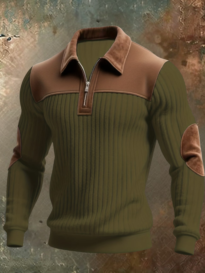 Cyrus | Maglione Materico con Mezza Zip