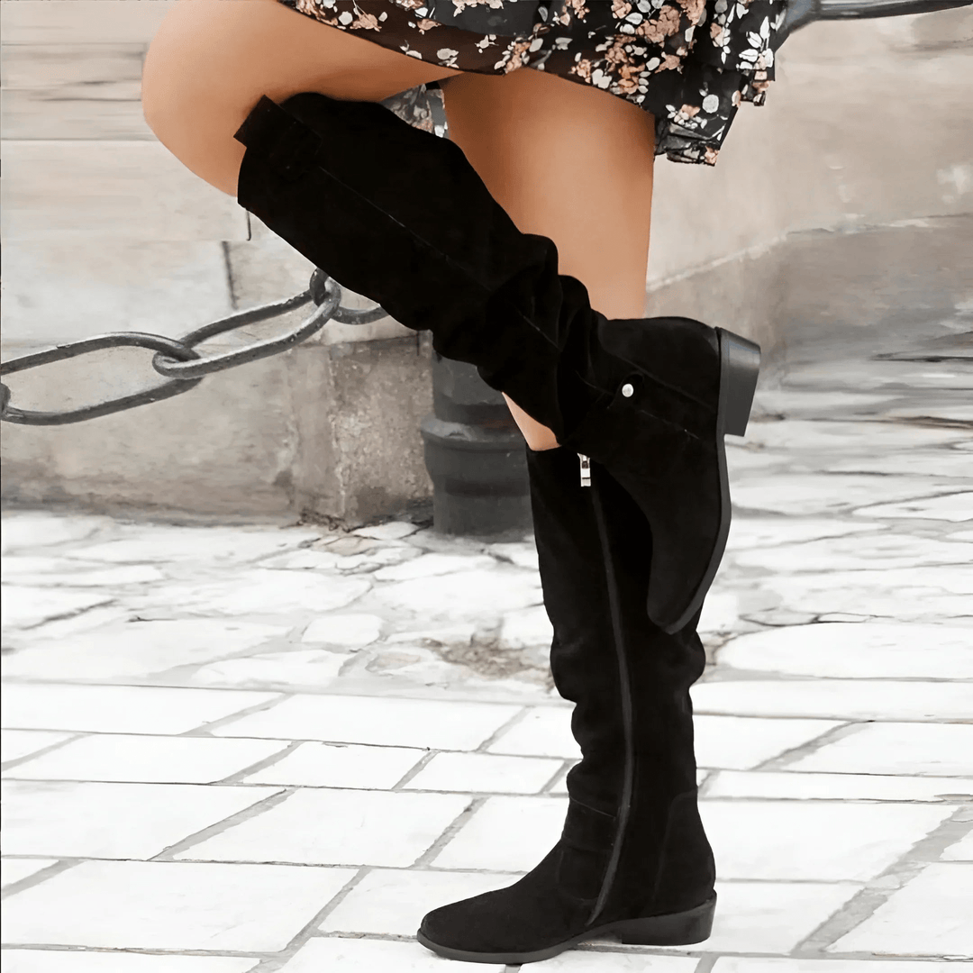 Savannah | Stivali Alti in Scamosciato Stile Western