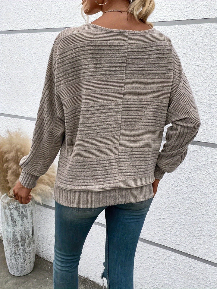 MAGLIONE A MANICHE BATWING RIBBATO PER DONNE