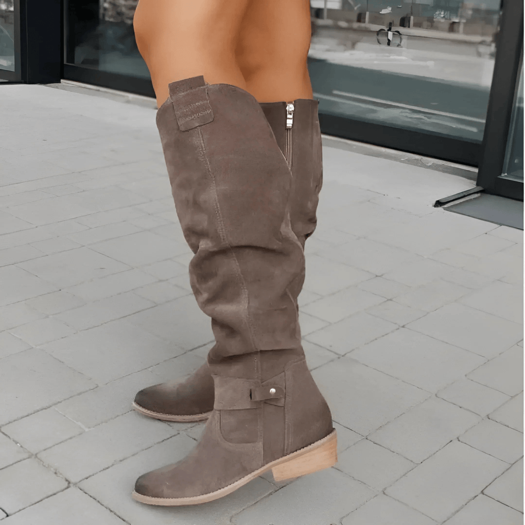 Savannah | Stivali Alti in Scamosciato Stile Western