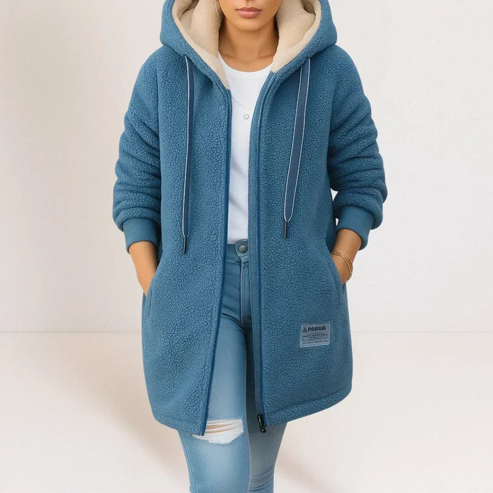 LIVIA ITALIA | GIACCA FLEECE LUNGA CON CAPPUCCIO PER DONNE