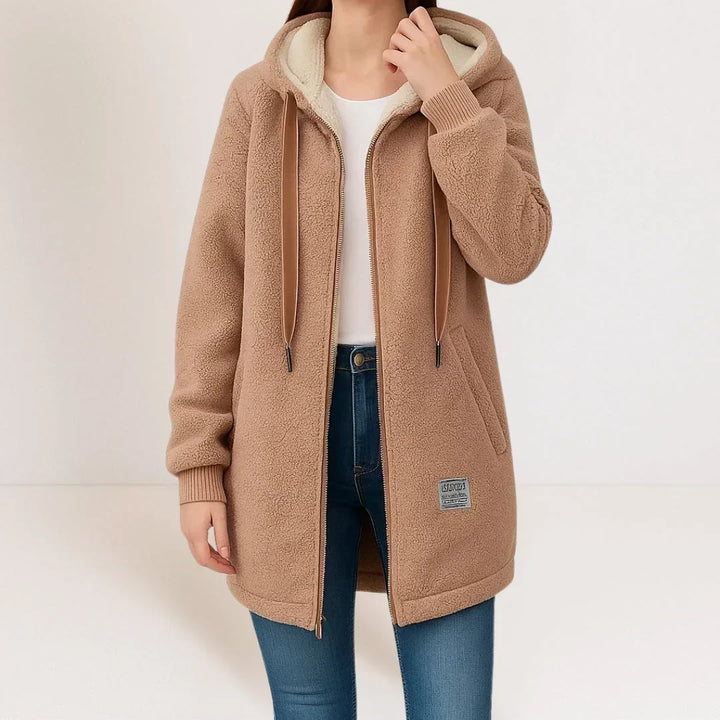 LIVIA ITALIA | GIACCA FLEECE LUNGA CON CAPPUCCIO PER DONNE