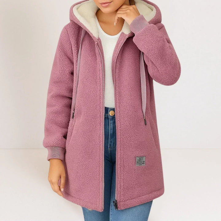 LIVIA ITALIA | GIACCA FLEECE LUNGA CON CAPPUCCIO PER DONNE