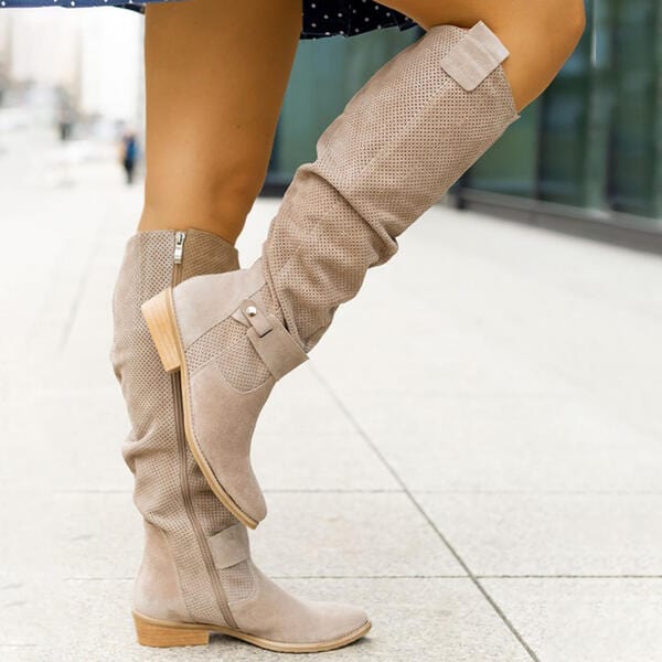 Sierra | Stivali Alti in Scamosciato Stile Western