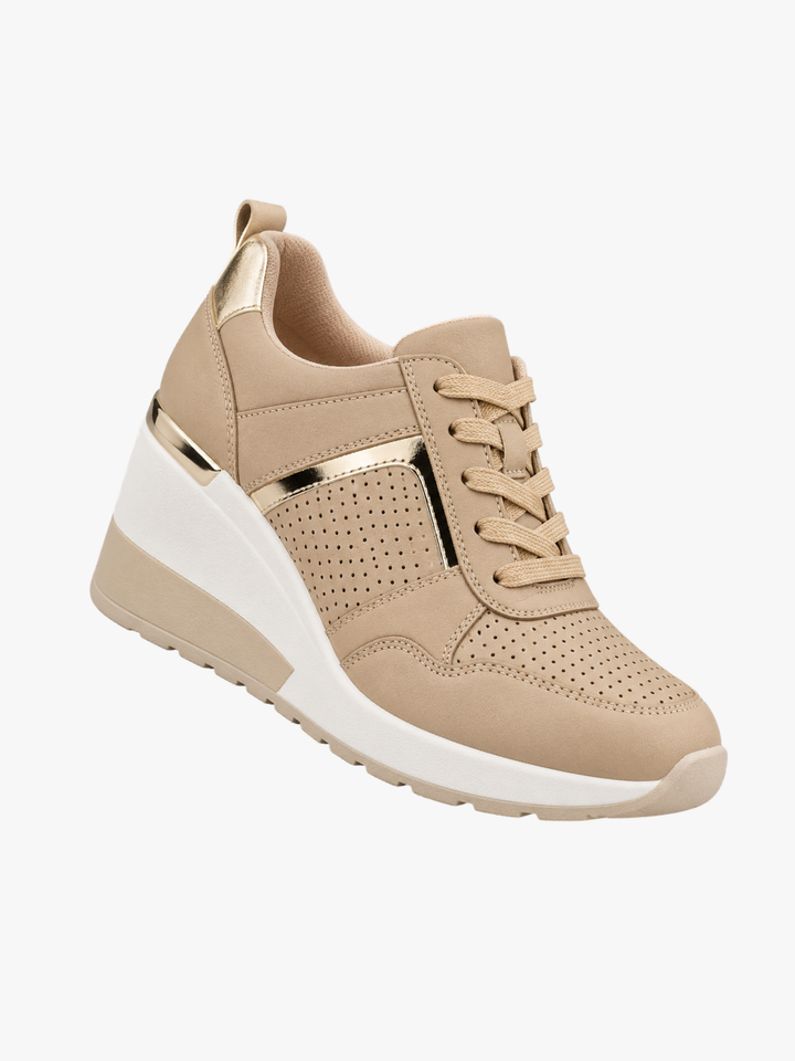 SNEAKERS PERFORATE CON TACCO COMPENSATO PER DONNE