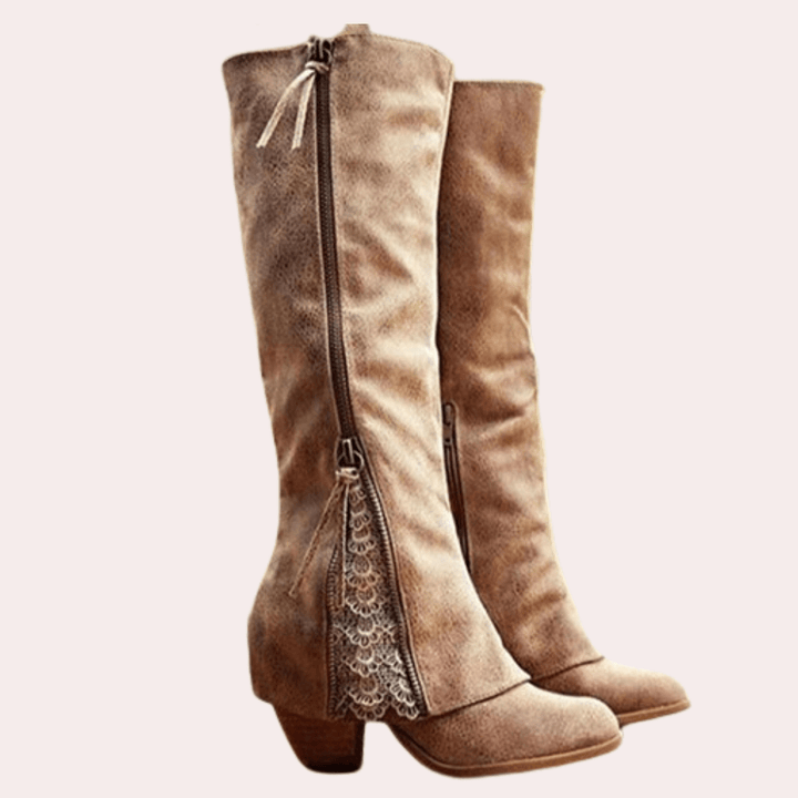 Clara | Stivali Western con Dettaglio in Pizzo