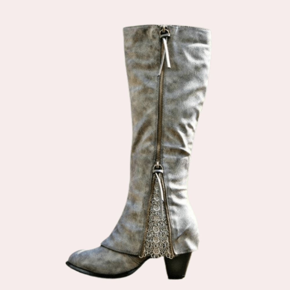 Clara | Stivali Western con Dettaglio in Pizzo