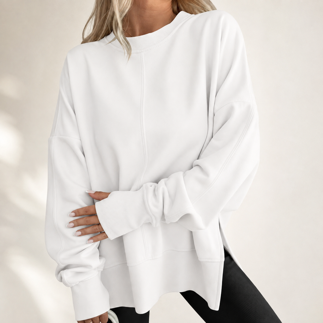 Top oversize donna a collo rotondo - Morbido e moderno