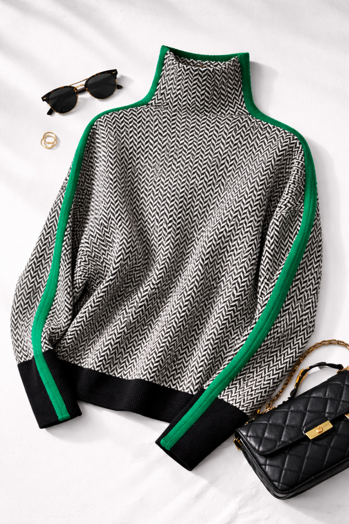 MAGLIONE ELEGANTE A RIGHE PER DONNE