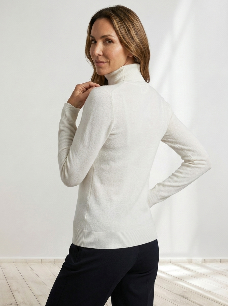 MAGLIONE CLASSICO ELEGANTE DA DONNA CON COLLO ALTO