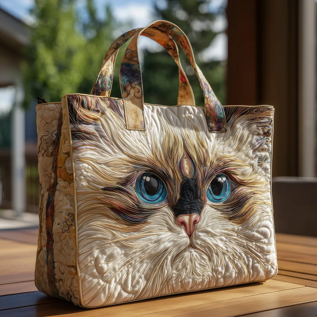 GATTINO BIANCO OCCHI BLU | BORSA ARTIGIANALE