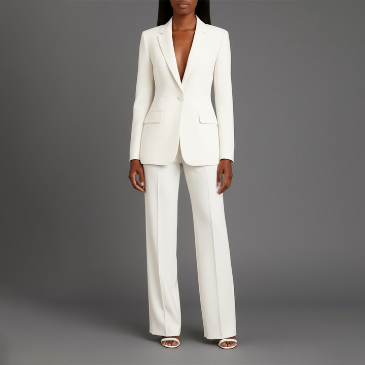 Set di Abito Formale Chic con Blazer Lungo su Misura per Donne