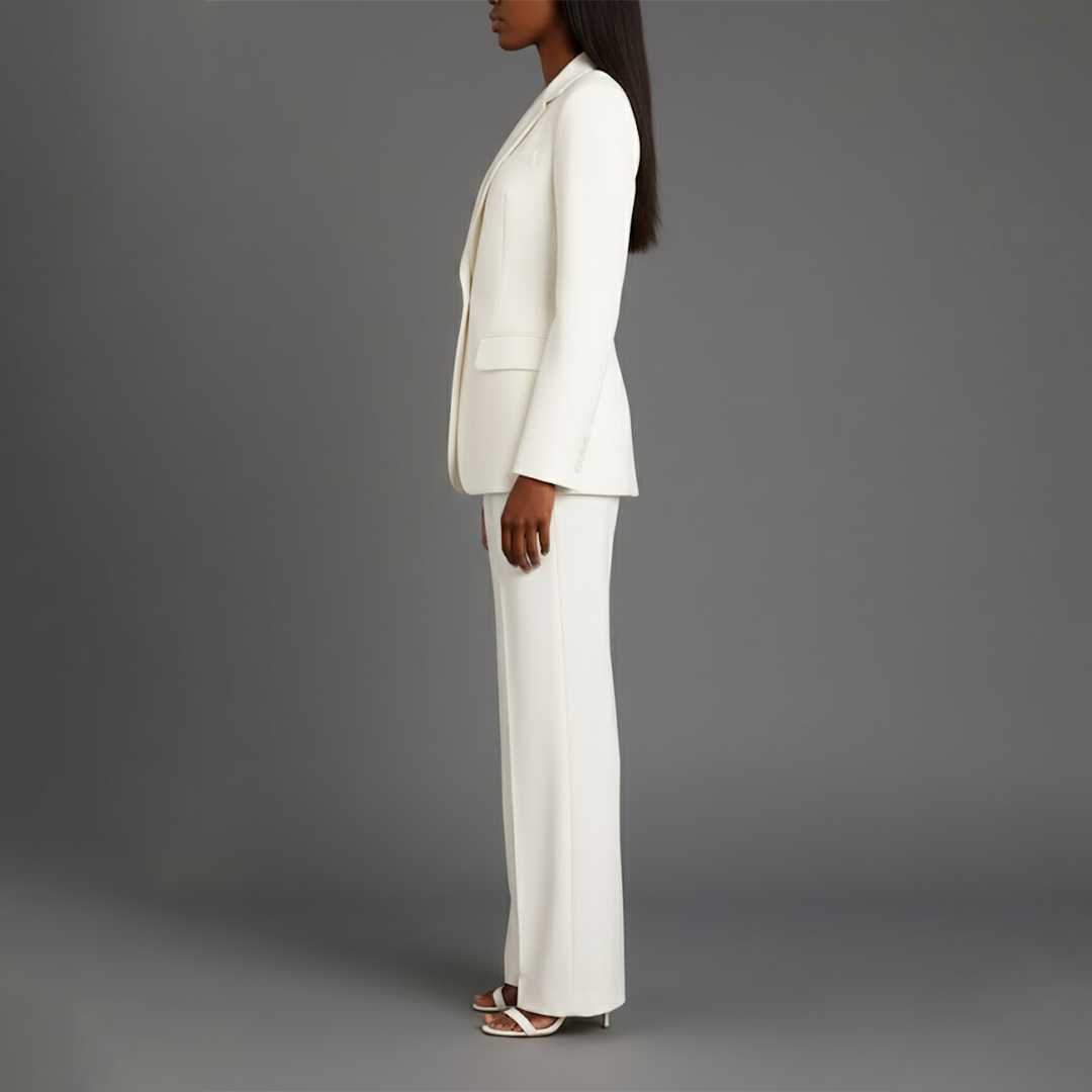 Set di Abito Formale Chic con Blazer Lungo su Misura per Donne