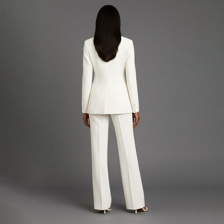 Set di Abito Formale Chic con Blazer Lungo su Misura per Donne