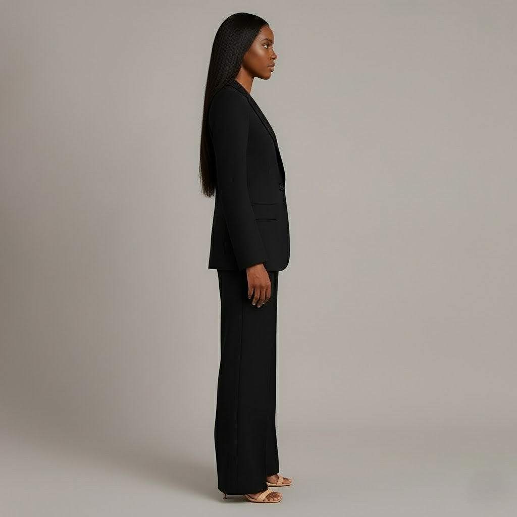Set di Abito Formale Chic con Blazer Lungo su Misura per Donne