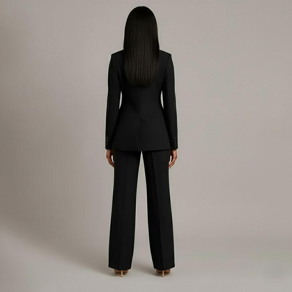 Set di Abito Formale Chic con Blazer Lungo su Misura per Donne