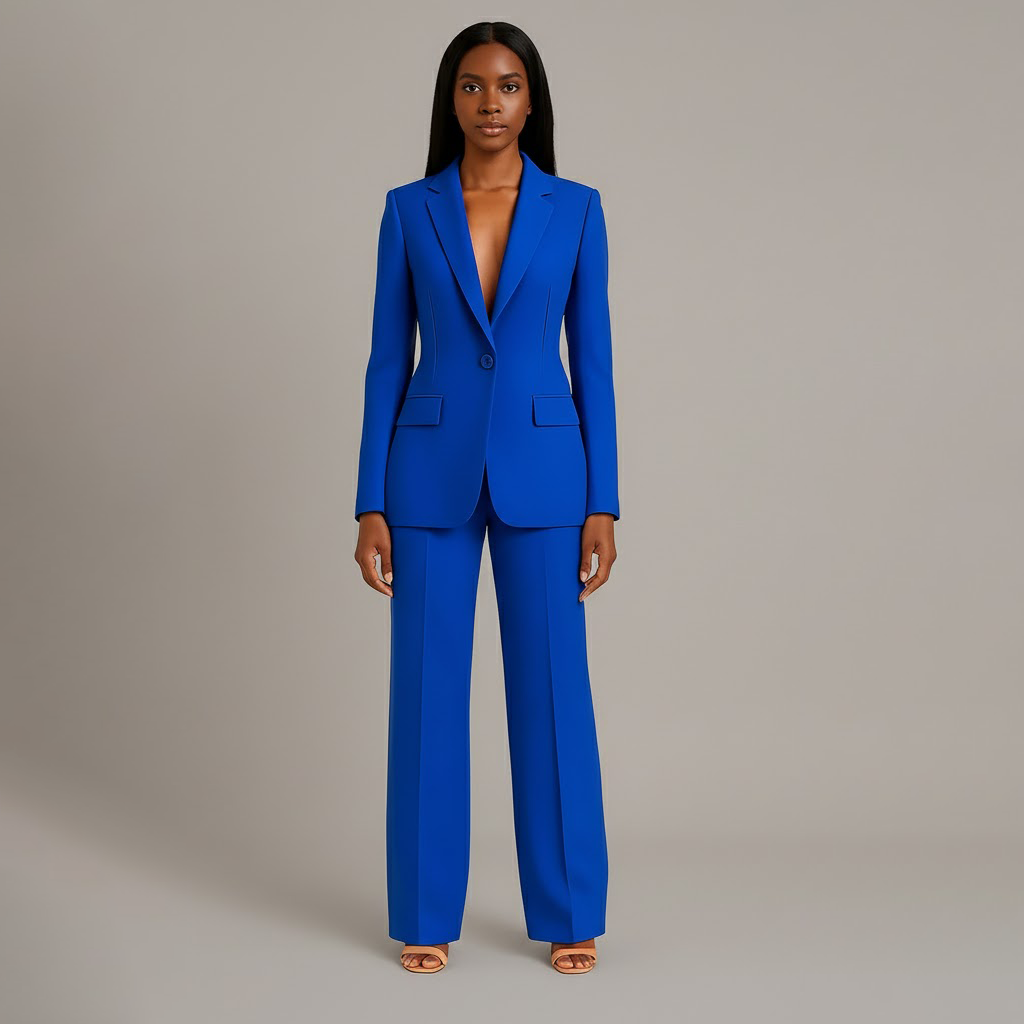 Set di Abito Formale Chic con Blazer Lungo su Misura per Donne