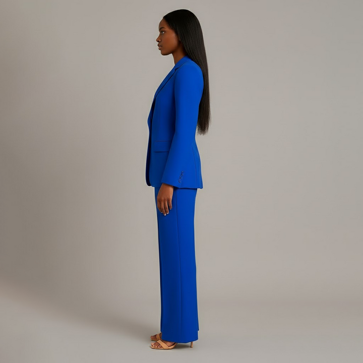 Set di Abito Formale Chic con Blazer Lungo su Misura per Donne