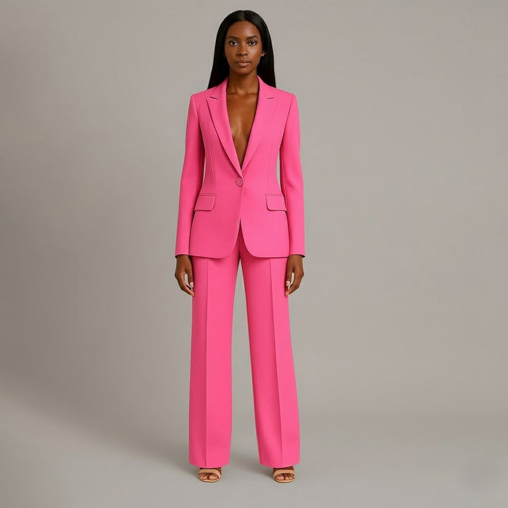 Set di Abito Formale Chic con Blazer Lungo su Misura per Donne