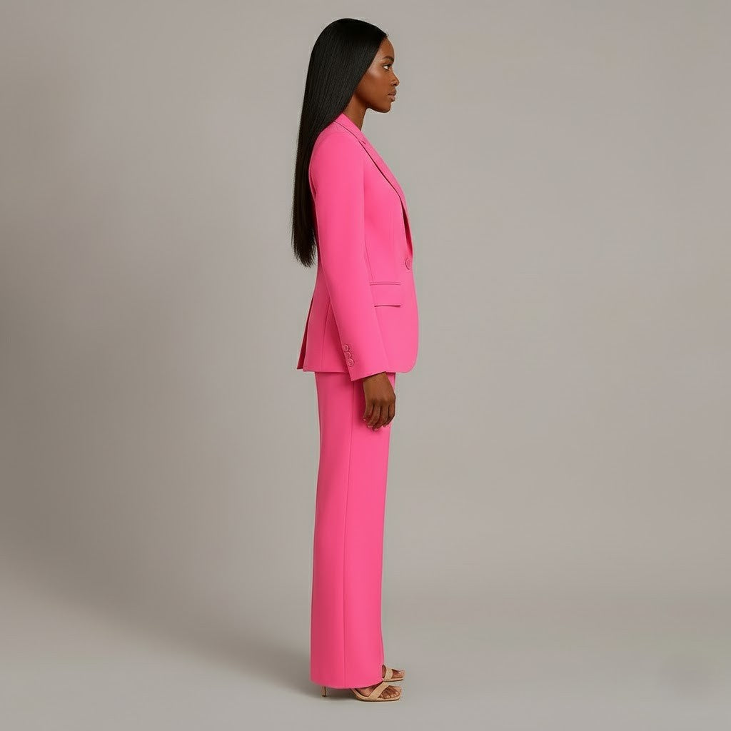 Set di Abito Formale Chic con Blazer Lungo su Misura per Donne