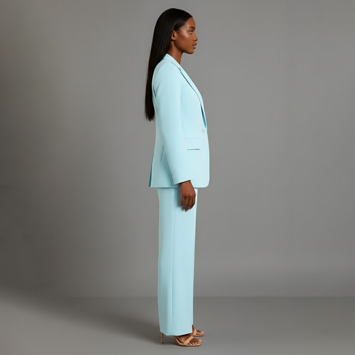 Set di Abito Formale Chic con Blazer Lungo su Misura per Donne