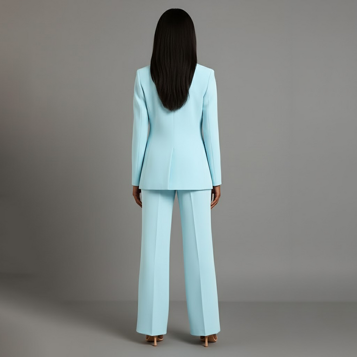 Set di Abito Formale Chic con Blazer Lungo su Misura per Donne