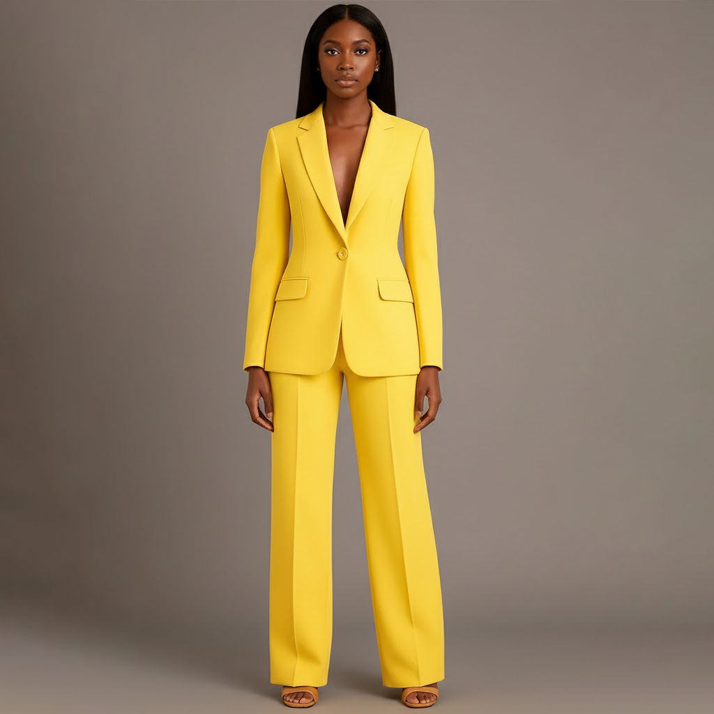 Set di Abito Formale Chic con Blazer Lungo su Misura per Donne