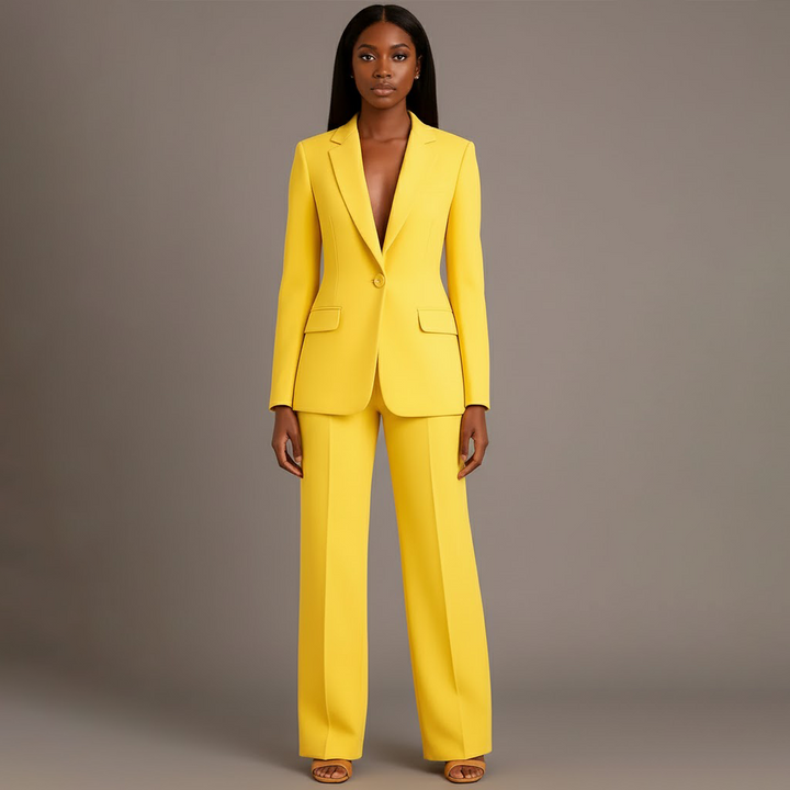 Set di Abito Formale Chic con Blazer Lungo su Misura per Donne