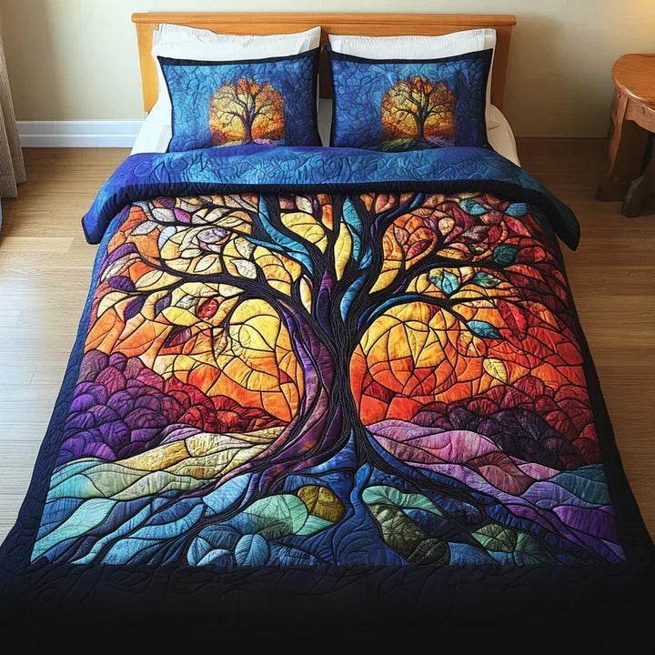 Set Copriletto Trapuntato 3 Pezzi | Albero della Vita