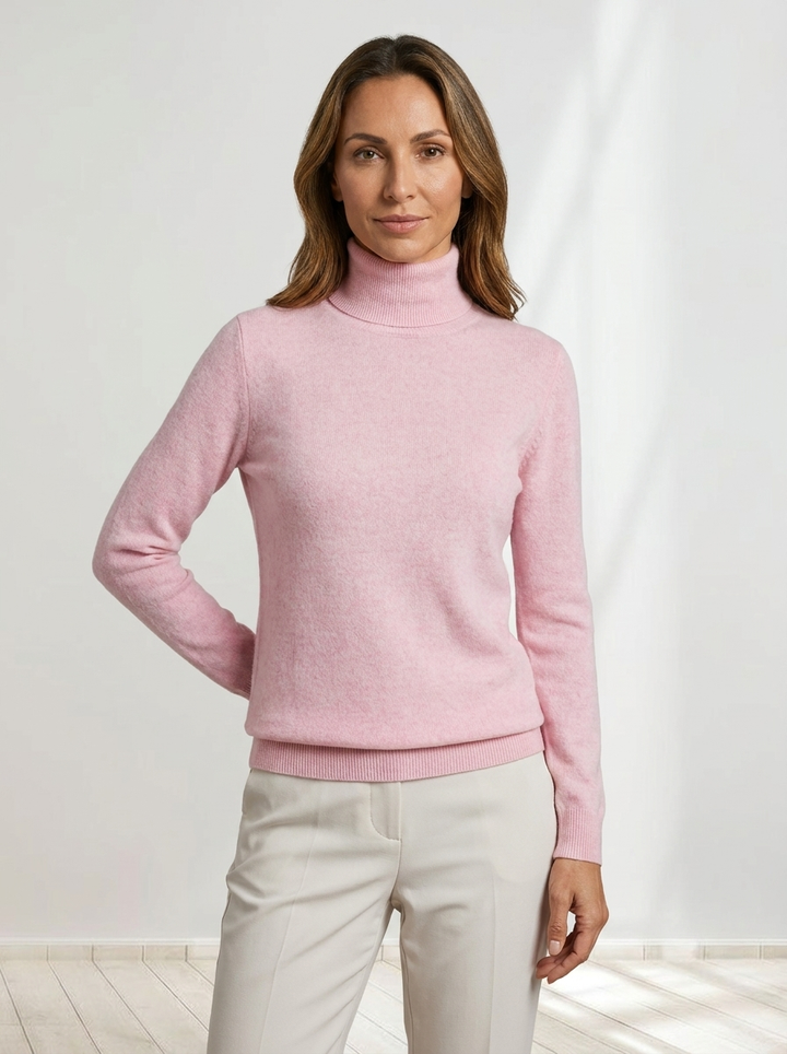 MAGLIONE CLASSICO ELEGANTE DA DONNA CON COLLO ALTO