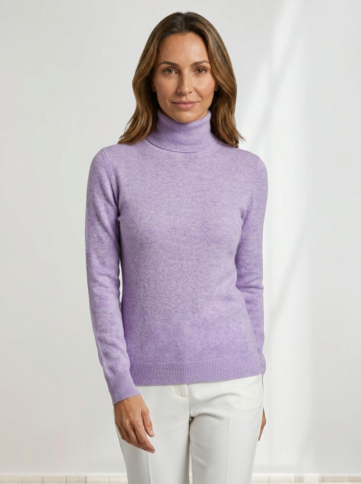 MAGLIONE CLASSICO ELEGANTE DA DONNA CON COLLO ALTO