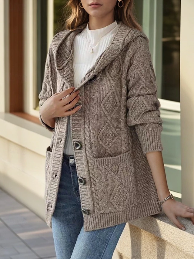 Gilet Torsadé con Cappuccio Michèle